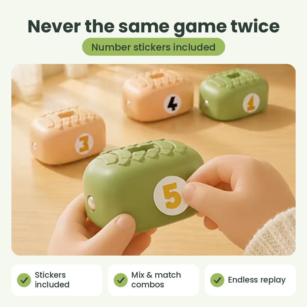 Never the same game twice: number stickers included